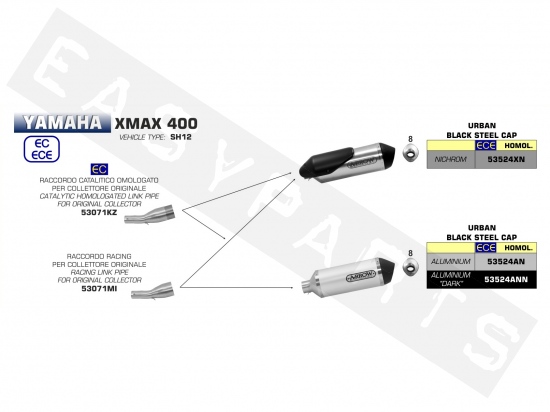 Schalldämpfer ARROW Urban Dark Yamaha X-Max 400i E4 '18